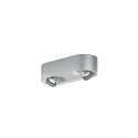 surface spotlight QITO 2.0 2 flames, cardanic IP20, brushed aluminium dimmable