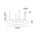 Wever & Ducré Luminaire à suspension GIGANT 16.0 IP20, blanche gradable