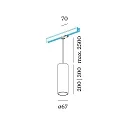 Wever & Ducré Pendant luminaire RAY 2.0 PAR 16 for 3-phase tracks, GU10 max. 12W, incl. adapter, white