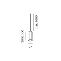 Wever & Ducré LED Pendant luminaire HEXO MULTI 3.0, 6W 2700K, CRi >90, without canopy, black