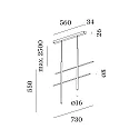 Wever & Ducré Luminaire à suspension NET CEILING SUSP 2.0 IP20, blanc mat gradable