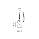 Wever & Ducré Pendant luminaire ROOMOR 1.0 PAR16, GU10, 600cm, deep black, with shade 2.0, felt grey