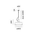 Wever & Ducré Luminaire à suspension ROOMOR CABLE 1.3 - E27 - 600CM E27 IP20, gris, noir profond gradable