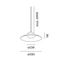 Wever & Ducré pendant luminaire CLEA 1.0 - Ø 35CM round, direct / indirect IP20, blue green, jade dimmable