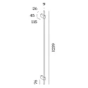LED Design Wall luminaire FINLIN 3.0, 124cm, 12W 3000K, CRi >90, dimmable, black