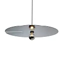 Pendant luminaire MIRRO 3.0, length 250cm / mirror Ø 75cm, E27 (excl.), black chrome
