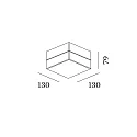 Wever & Ducré Luminaire de plafond BLAS 2.0 angulaire, version pour montage en surface IP65, mat, noir profond gradable