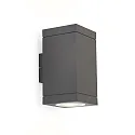 Luminaire mural d'extérieur TUBE CARRÉ WALL 2.0 PAR16 haut / bas, bilatéral GU10 IP65, gris foncé