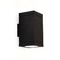 Luminaire mural d'extérieur TUBE CARRÉ WALL 2.0 LED PHASE haut / bas, bilatéral IP65, noir gradable
