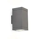 Luminaire mural d'extérieur TUBE CARRÉ WALL 2.0 LED PHASE haut / bas, bilatéral IP65, gris foncé gradable