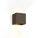 LED Outdoor Wall luminaire BOX 2.0, IP65, Up&Down, 6W 2700K 2x200lm, dimmable, bronze