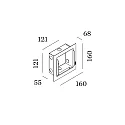 Cadre encastré ORIS 1.3 / RETO 1.3 - RECESSED HOUSING avec carde, perforé, noir