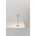 Zafferano battery table lamp POLDINA MICRO IP65, chrome, glossy dimmable