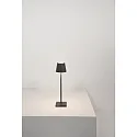 Zafferano battery table lamp POLDINA MICRO IP65, dark grey dimmable