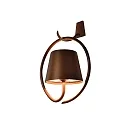 Zafferano Applique murale à accu POLDINA avec poignée IP54, rouille, laqué gradable