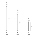 Zafferano LED Luminaire PENCIL MODULO LUCE S, 46cm, IP65, with touch dimmer, Corten