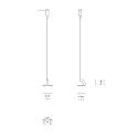 Zafferano Clip de fixation PENCIL MODULO LUCE lot de 2, gris foncé