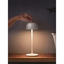 battery table lamp CIRCE IP65, white matt dimmable