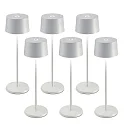 Lampe de table à accu OLIVIA TAVOLO PRO lot de 6 IP65, blanche, laqué gradable