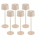 Lampe de table à accu OLIVIA TAVOLO PRO lot de 6 IP65, couleur sable gradable
